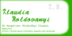 klaudia moldovanyi business card