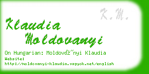 klaudia moldovanyi business card